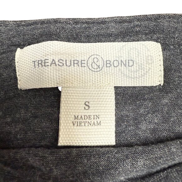 TREASURE & BOND Women's NWT Squareneck Jersey Top in Heather Gray | Size S - Picture 8 of 10